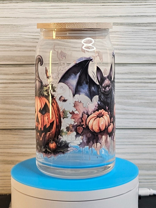 16oz Glass Can Halloween UVDTF