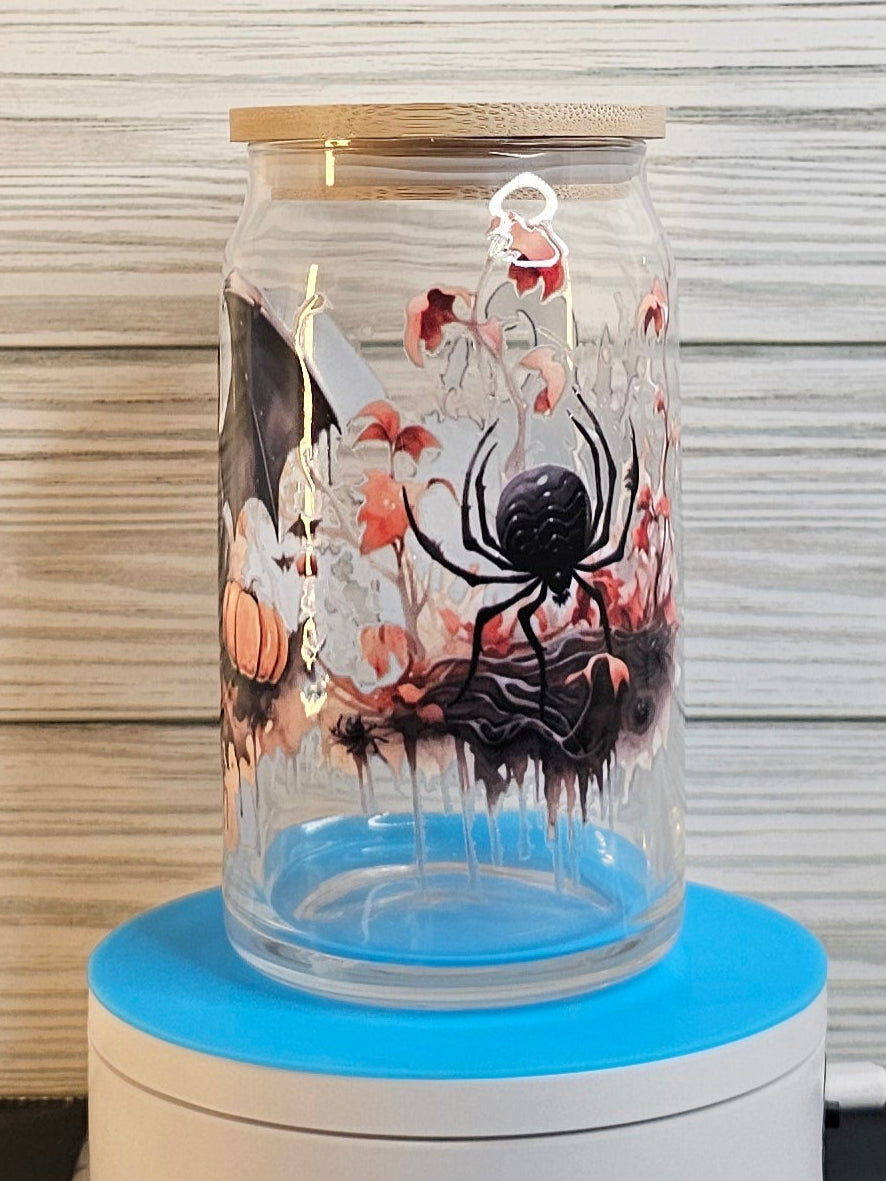 16oz Glass Can Halloween UVDTF