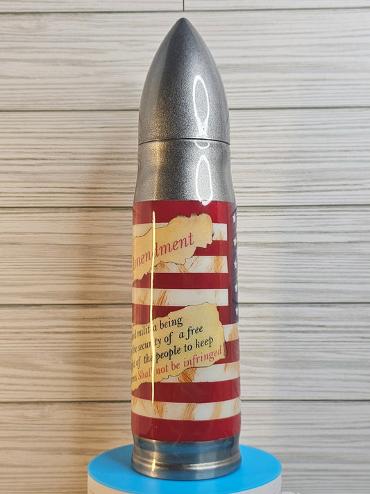 17oz On Point 2nd Amendment Silver Epoxy Tumbler