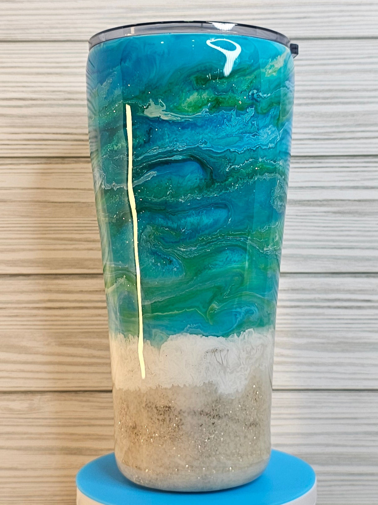 30oz Modern Curve Life's a Beach Ink Swirl Epoxy Tumbler