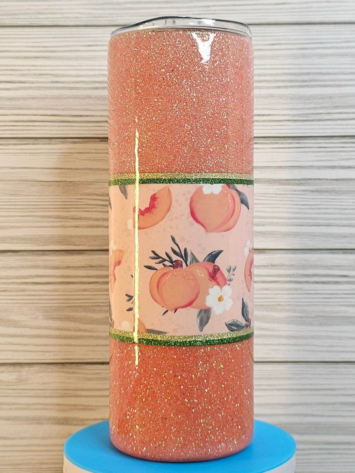 20oz Skinny Life's Just Peachy Glitter Epoxy Tumbler