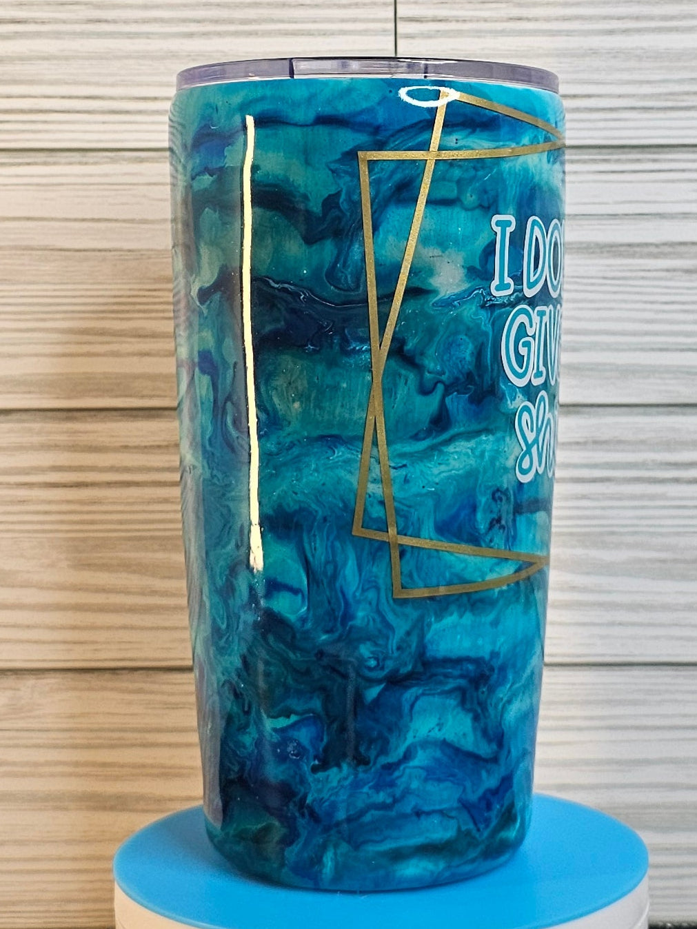 20oz Modern Curve I Don't Give a Ship Ocean Ink Swirl Epoxy Tumbler