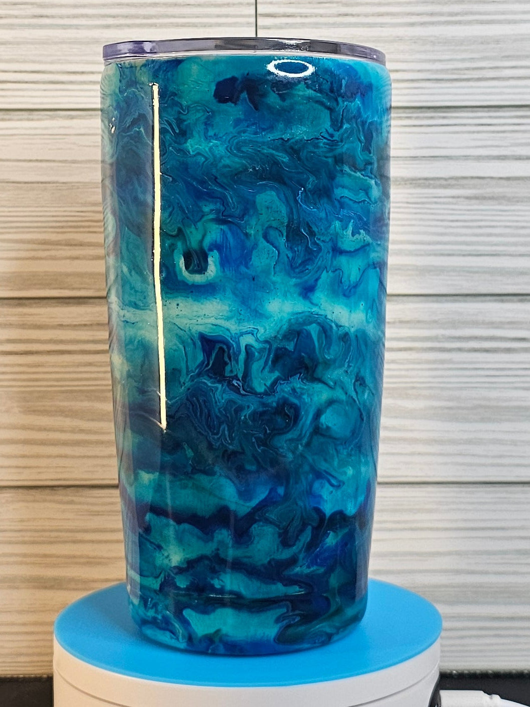 20oz Modern Curve I Don't Give a Ship Ocean Ink Swirl Epoxy Tumbler