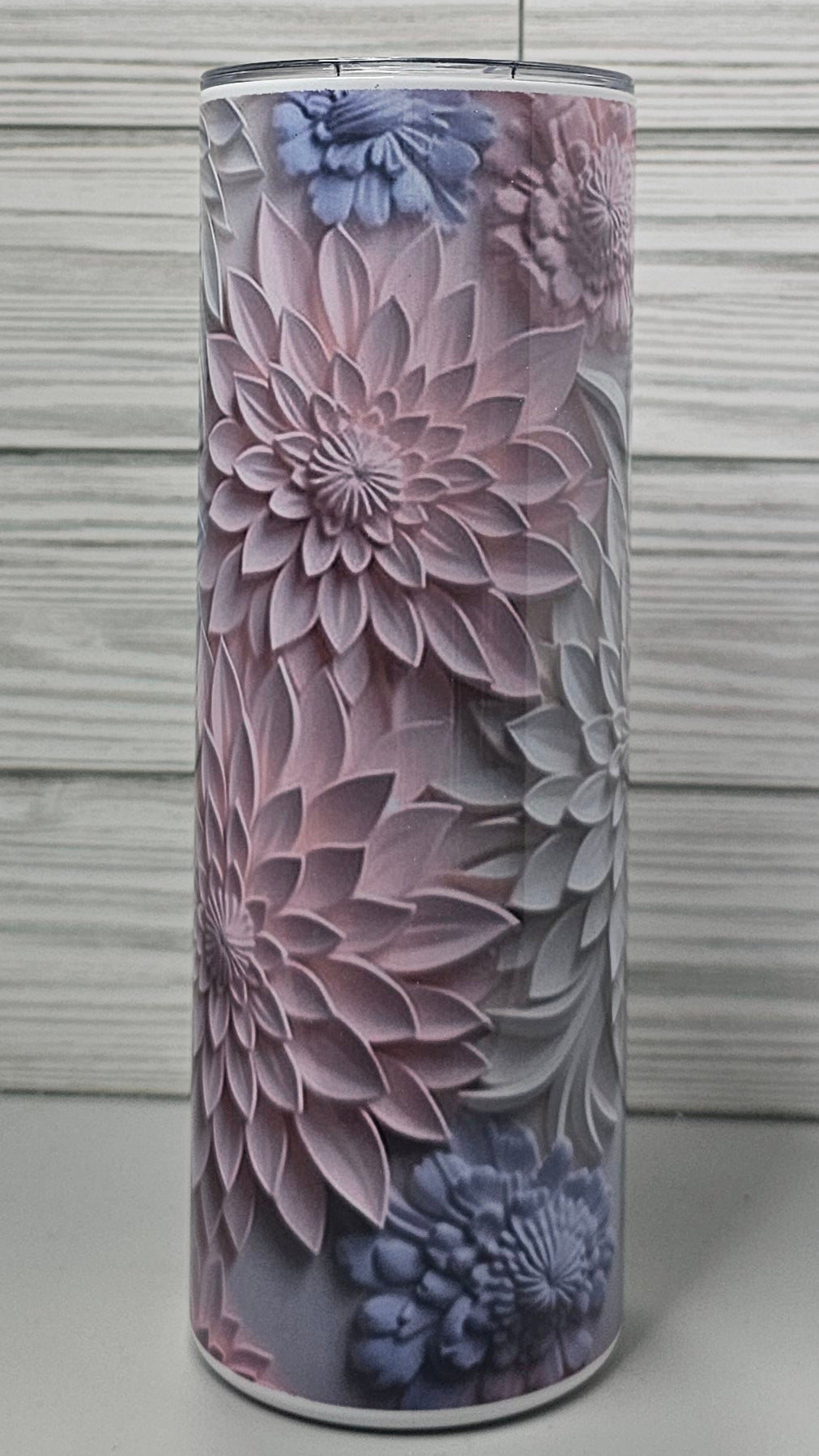 20oz Skinny Sublimation 3D Floral Tumbler