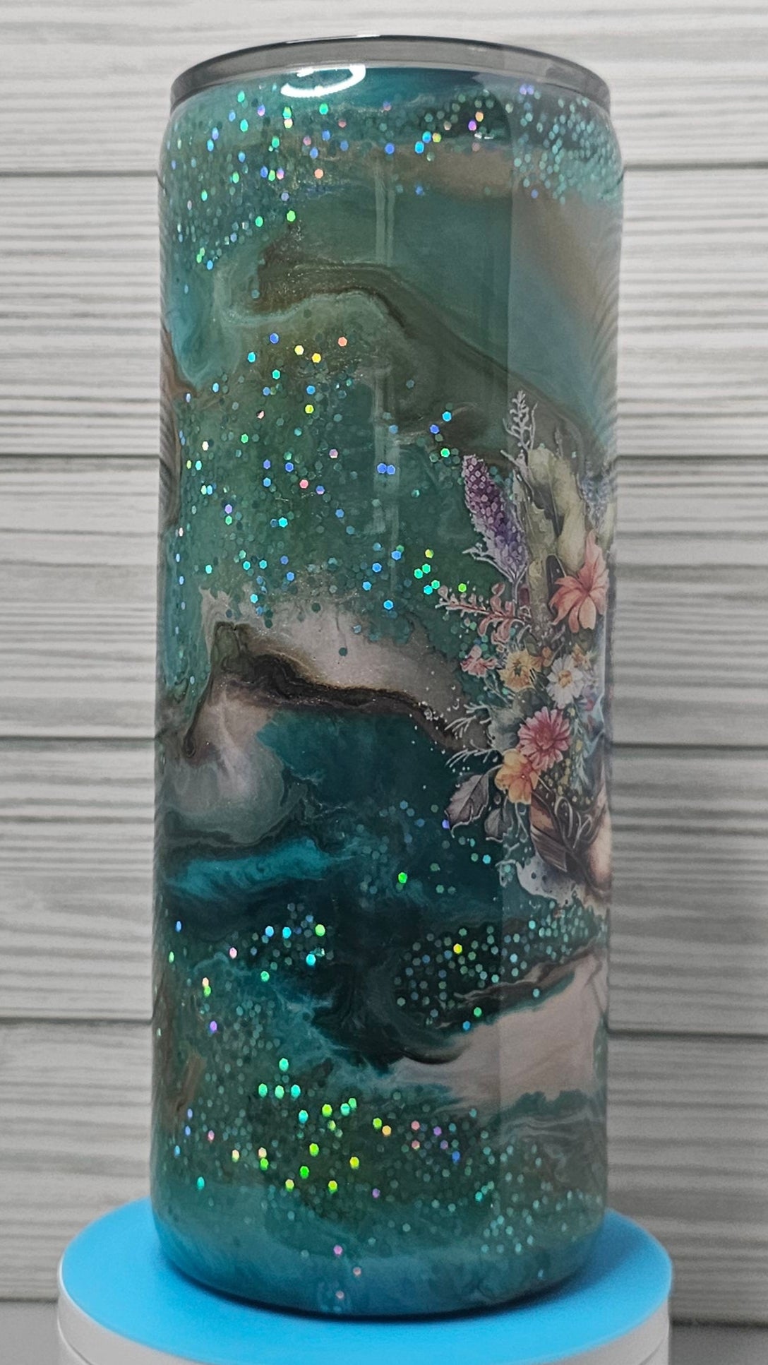30oz Fatty Floral Cowboy Boots Ink Swirl Epoxy Tumbler