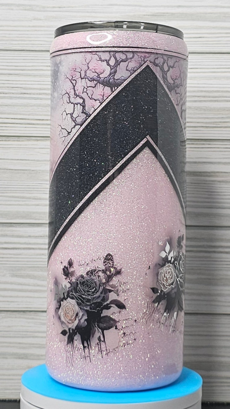30oz Fatty Pink V-split Books Epoxy Tumbler