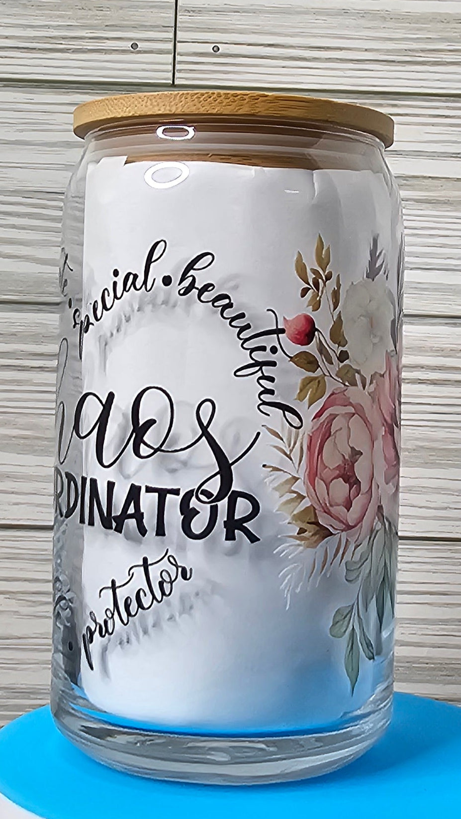 16oz Glass Can Chaos Coordinator UVDTF Decal