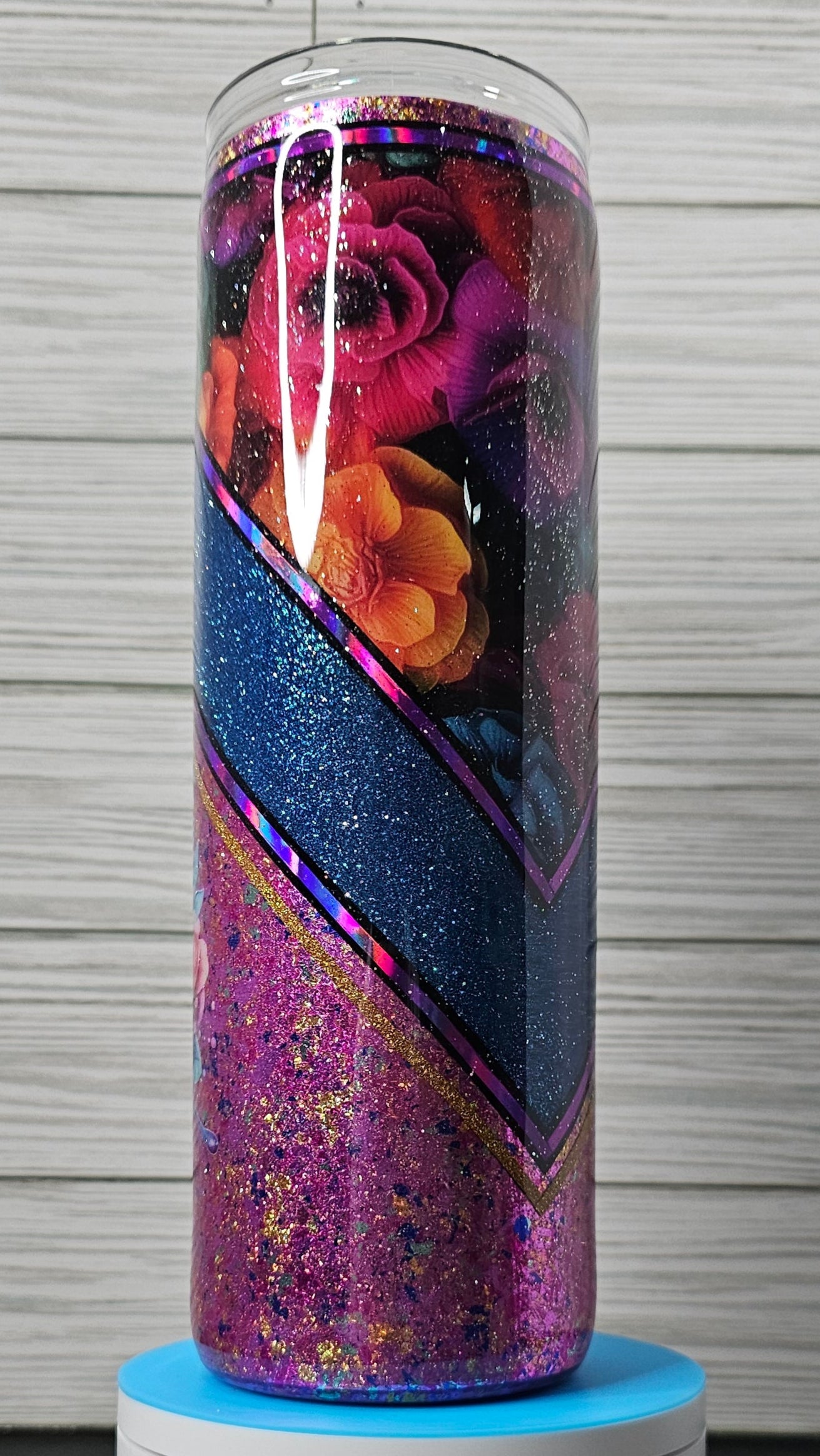 30oz Floral Double V-split Butterfly Epoxy Tumbler