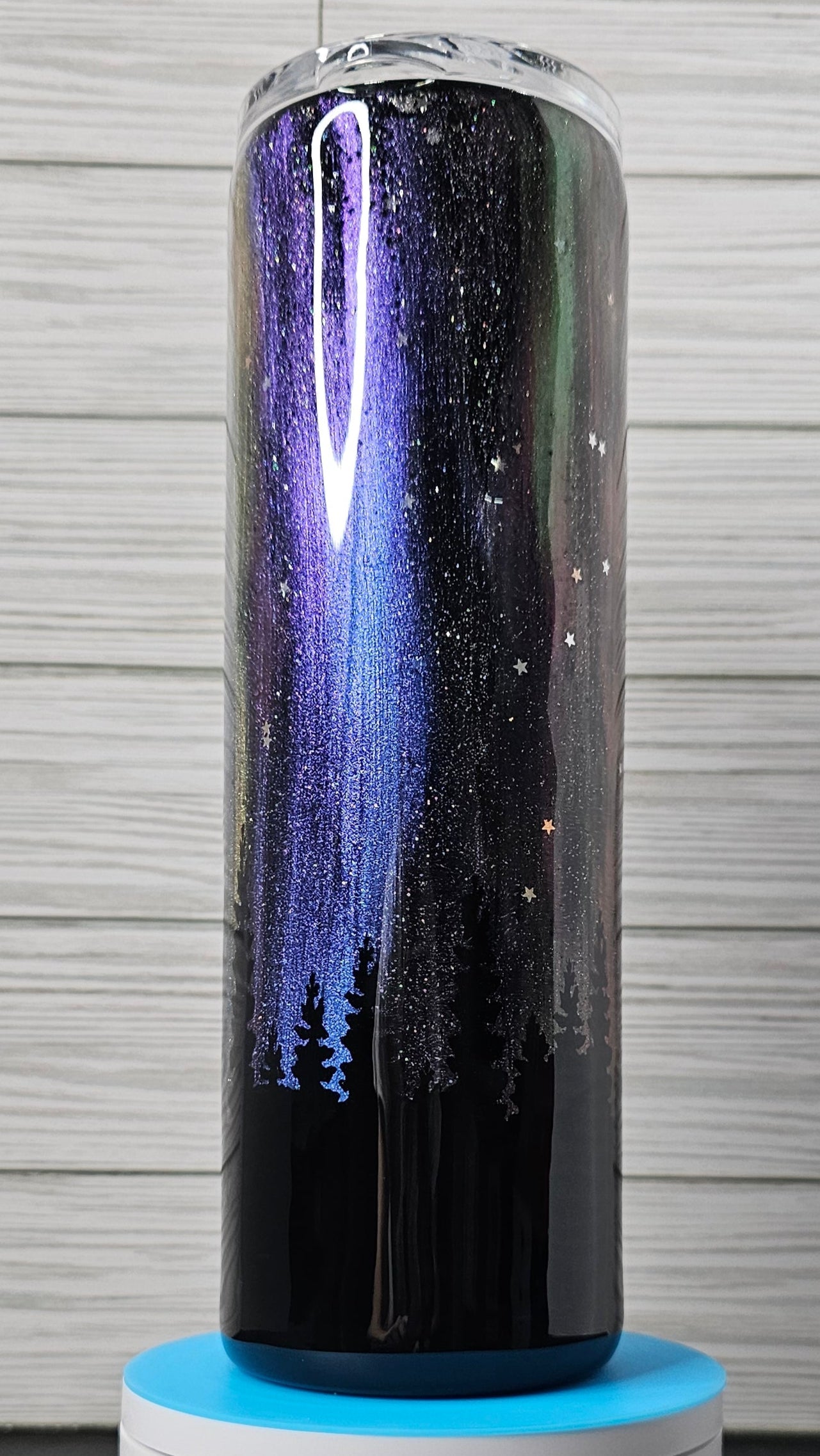 30oz Northern Lights with Forest Epoxy Tumbler