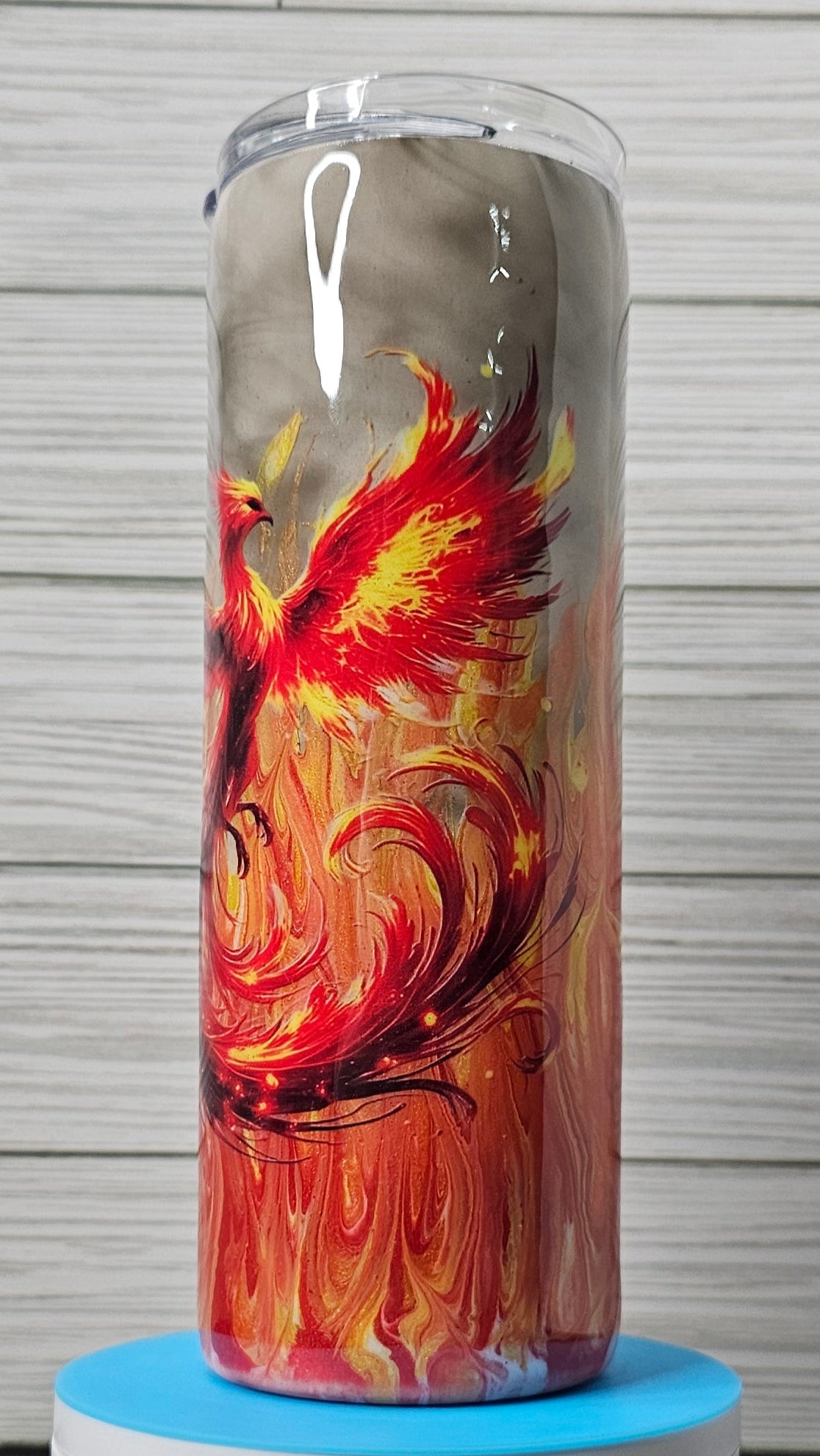 20oz Skinny Smoke & Ink Flame Phoenix Epoxy Tumbler
