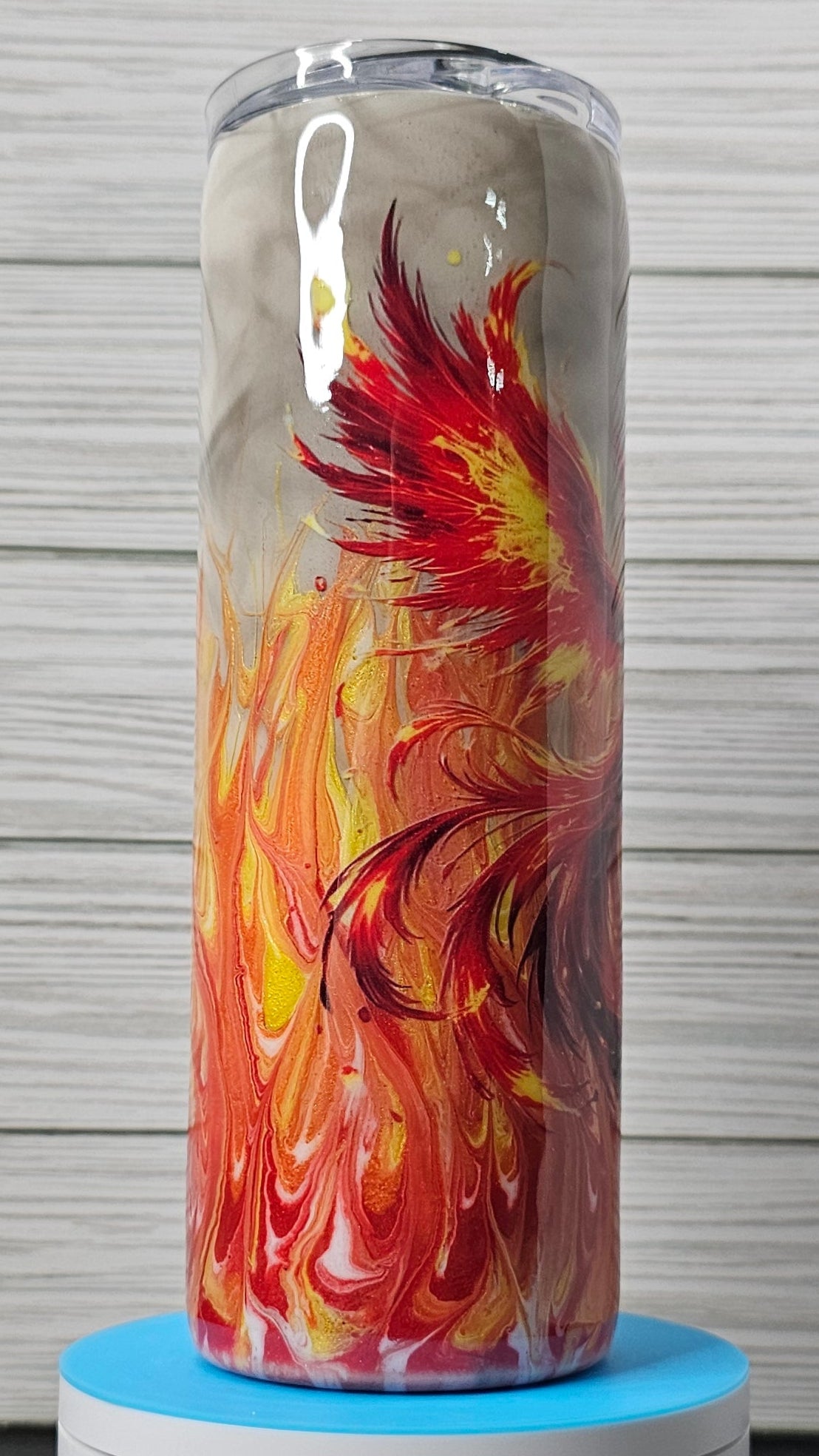 20oz Skinny Smoke & Ink Flame Phoenix Epoxy Tumbler