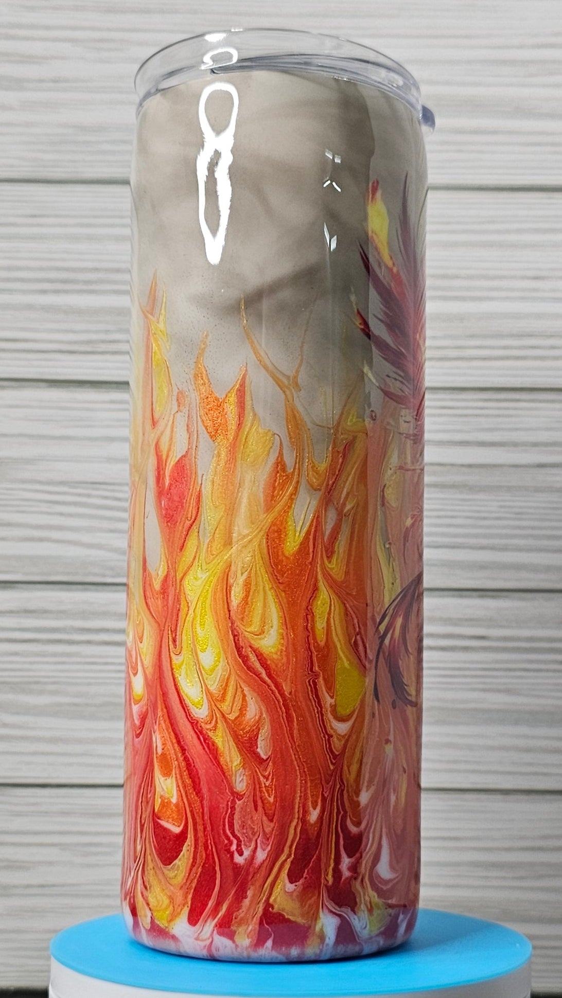 20oz Skinny Smoke & Ink Flame Phoenix Epoxy Tumbler