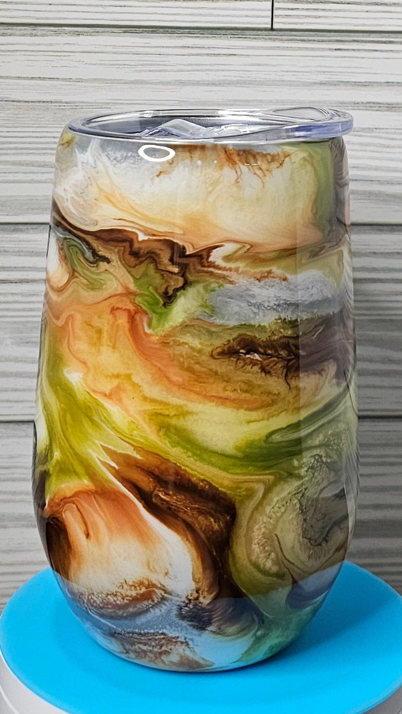 16oz Stemmy Camouflage Ink Swirl Life Would Be Boring Epoxy Tumbler
