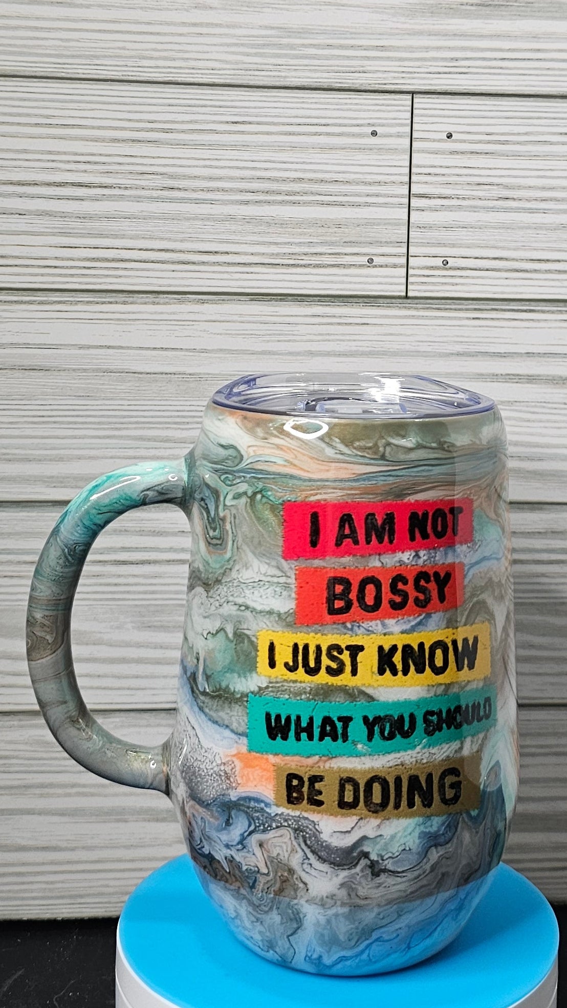 16oz Stemmy Ink Swirl I Am Not Bossy Epoxy Tumbler