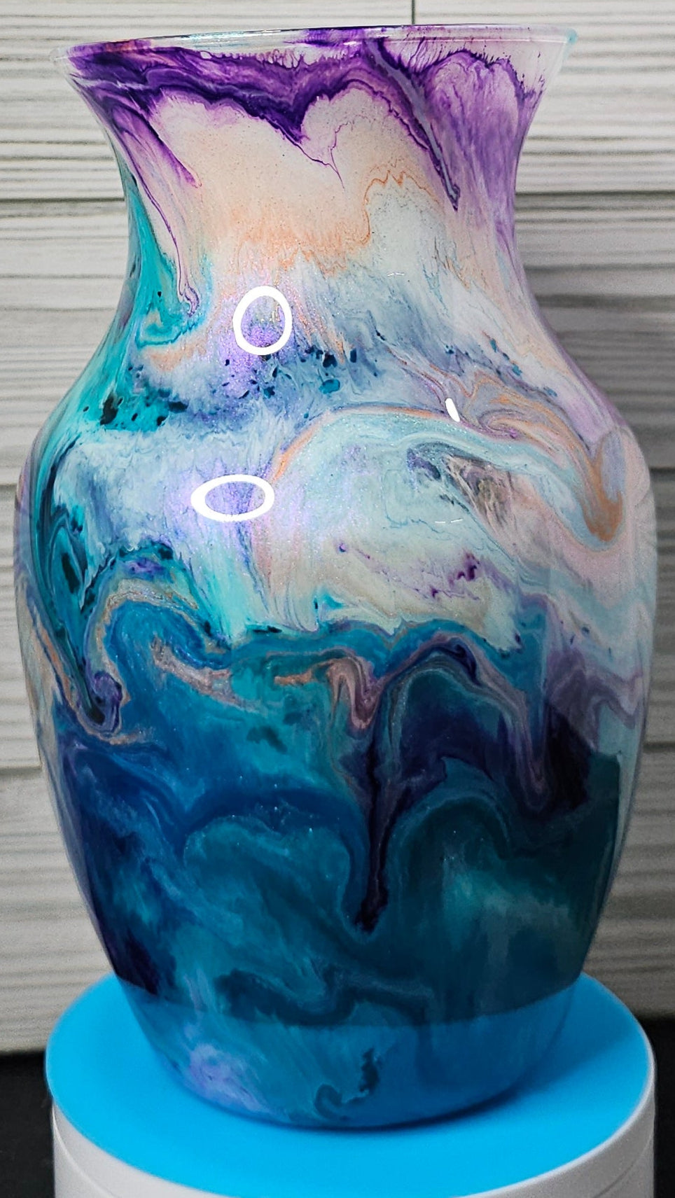 Medium Epoxy Vase Ink Swirl Purple/Pink/Blue