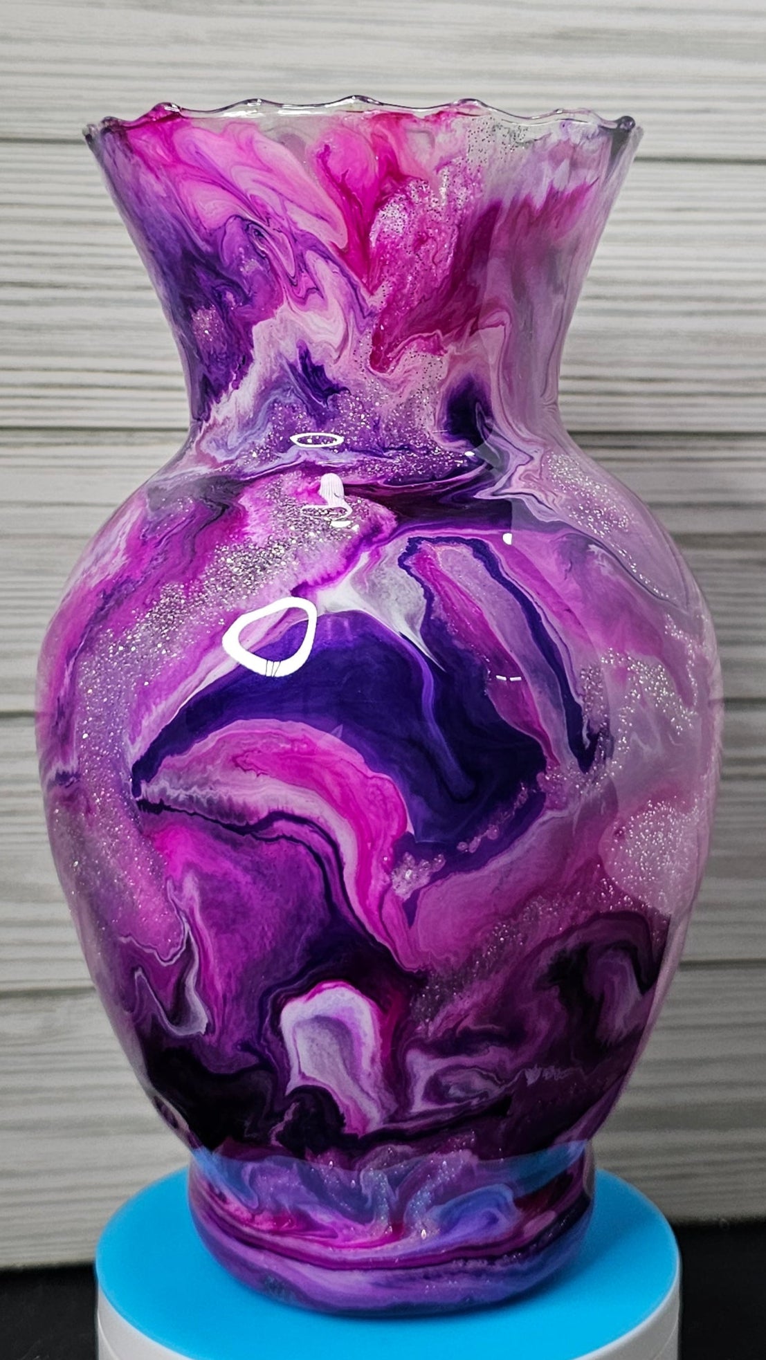 Medium Epoxy Vase Ink Swirl Purple/Pink