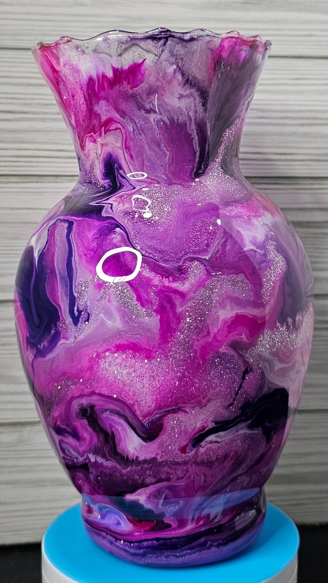 Medium Epoxy Vase Ink Swirl Purple/Pink