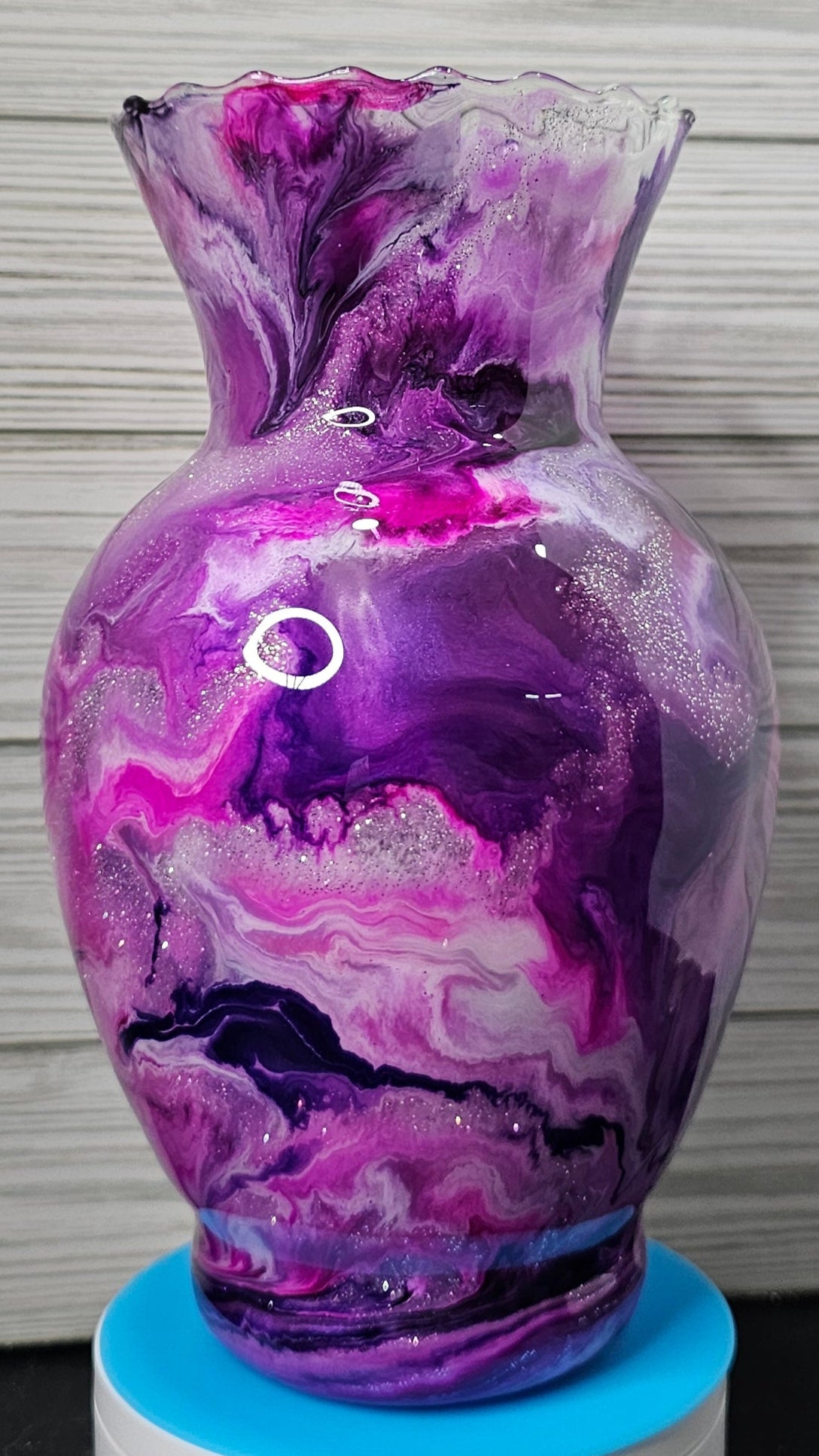 Medium Epoxy Vase Ink Swirl Purple/Pink