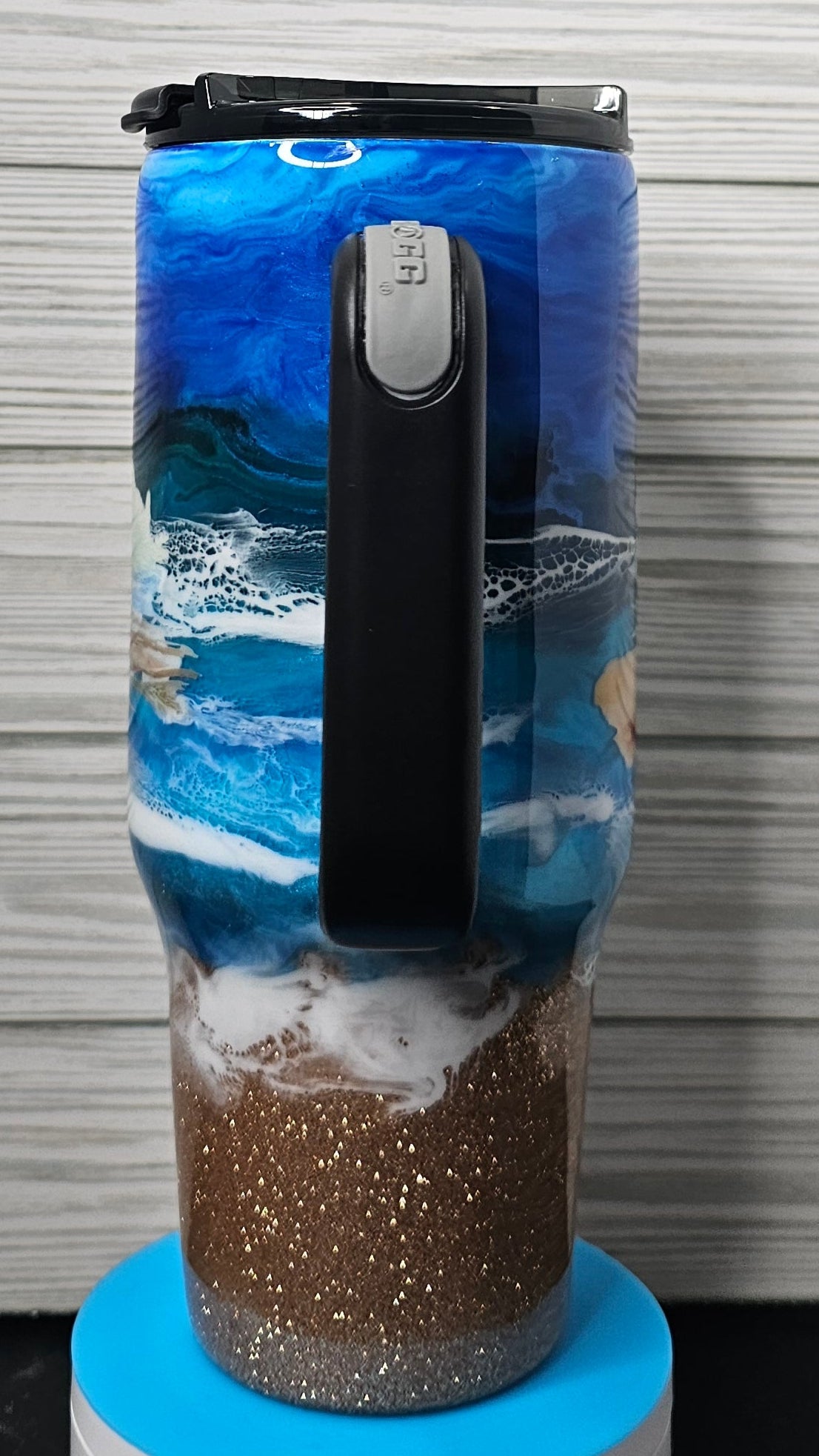 40oz Big Swig Ocean Swirl The Beach is Calling Epoxy Tumbler