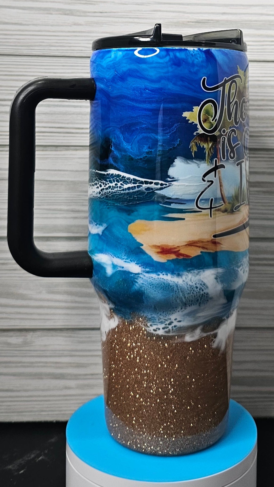 40oz Big Swig Ocean Swirl The Beach is Calling Epoxy Tumbler