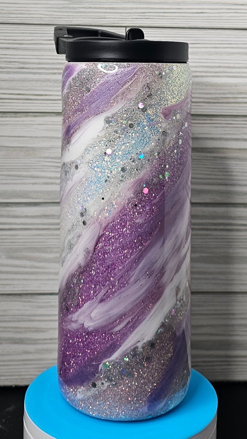 20oz Duo Skinny Milky Way White/Purple/Pink Epoxy Tumbler