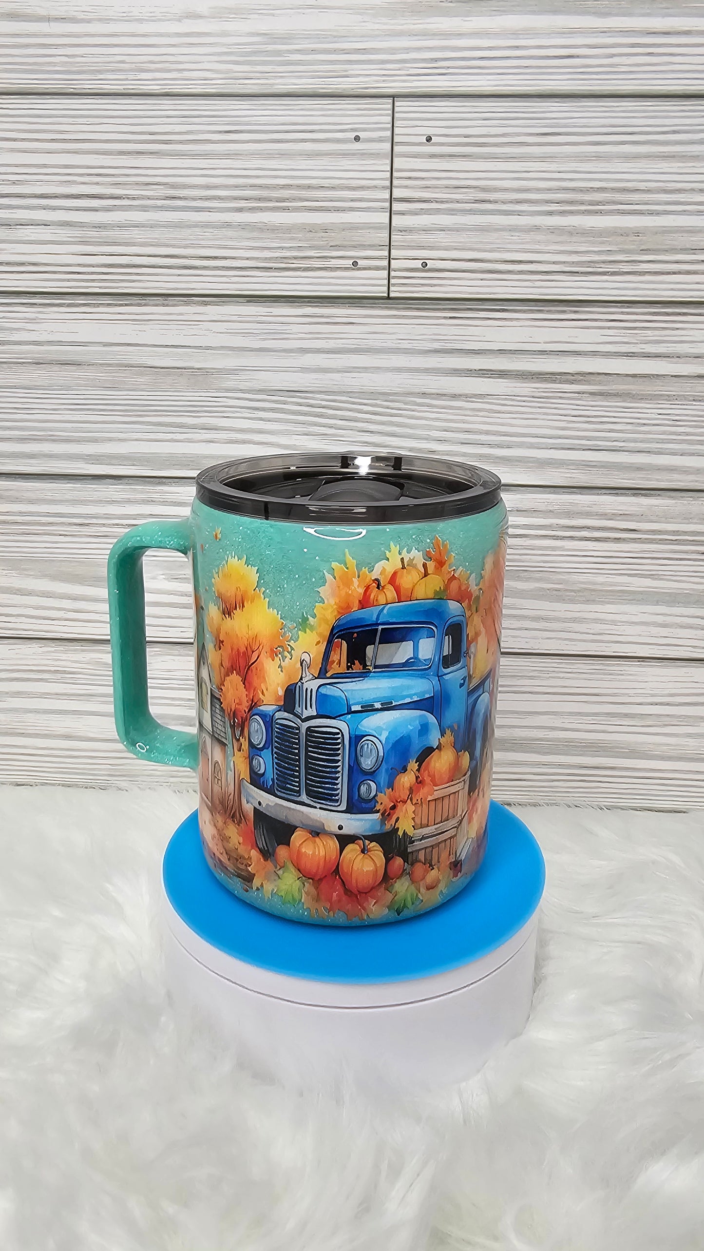 10oz Coffee Mint Glitter Fall Farm Epoxy Tumbler