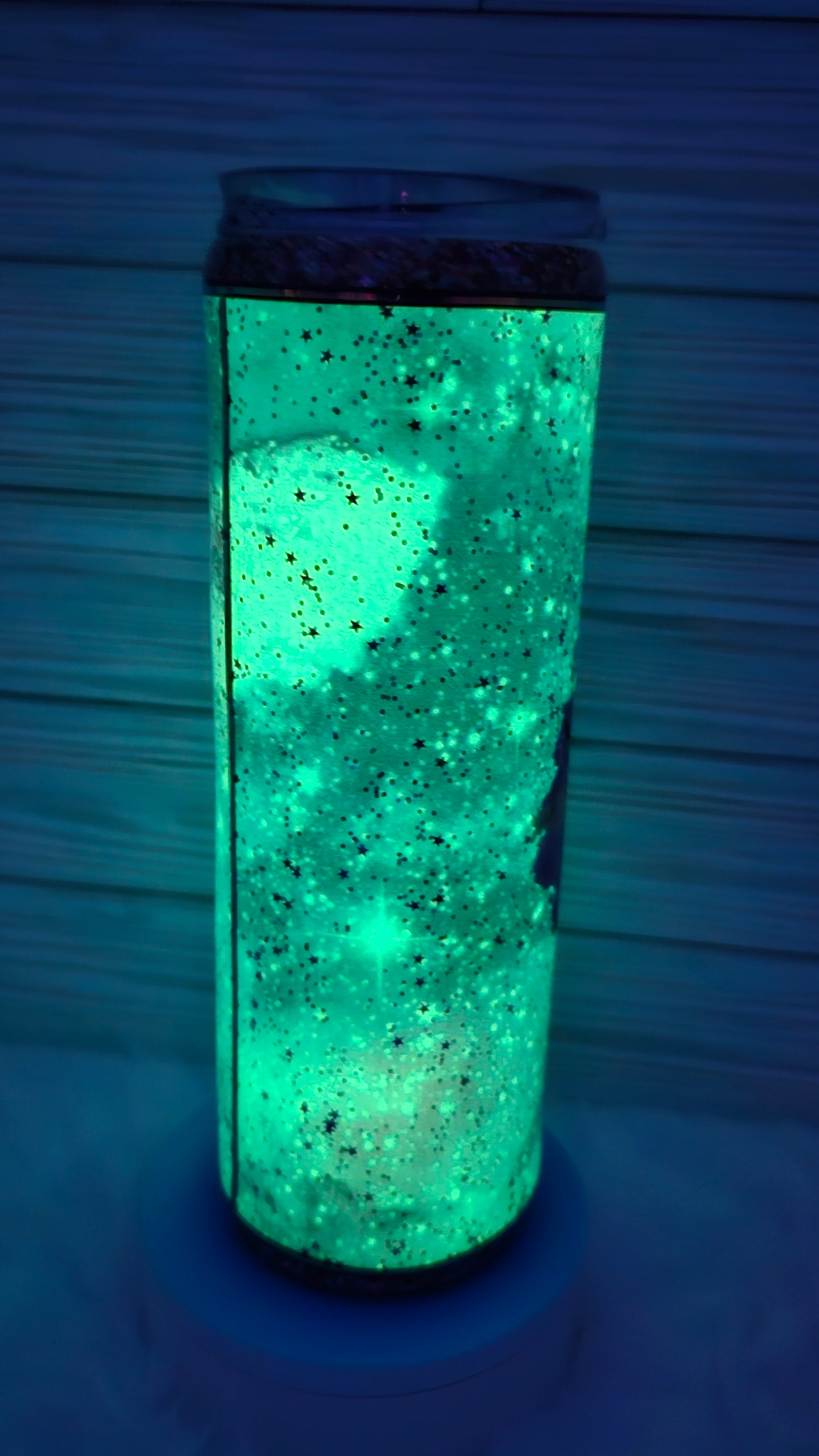 30oz Skinny Glow-in-the-Dark with Glitter I Whisper WTF Epoxy Tumbler