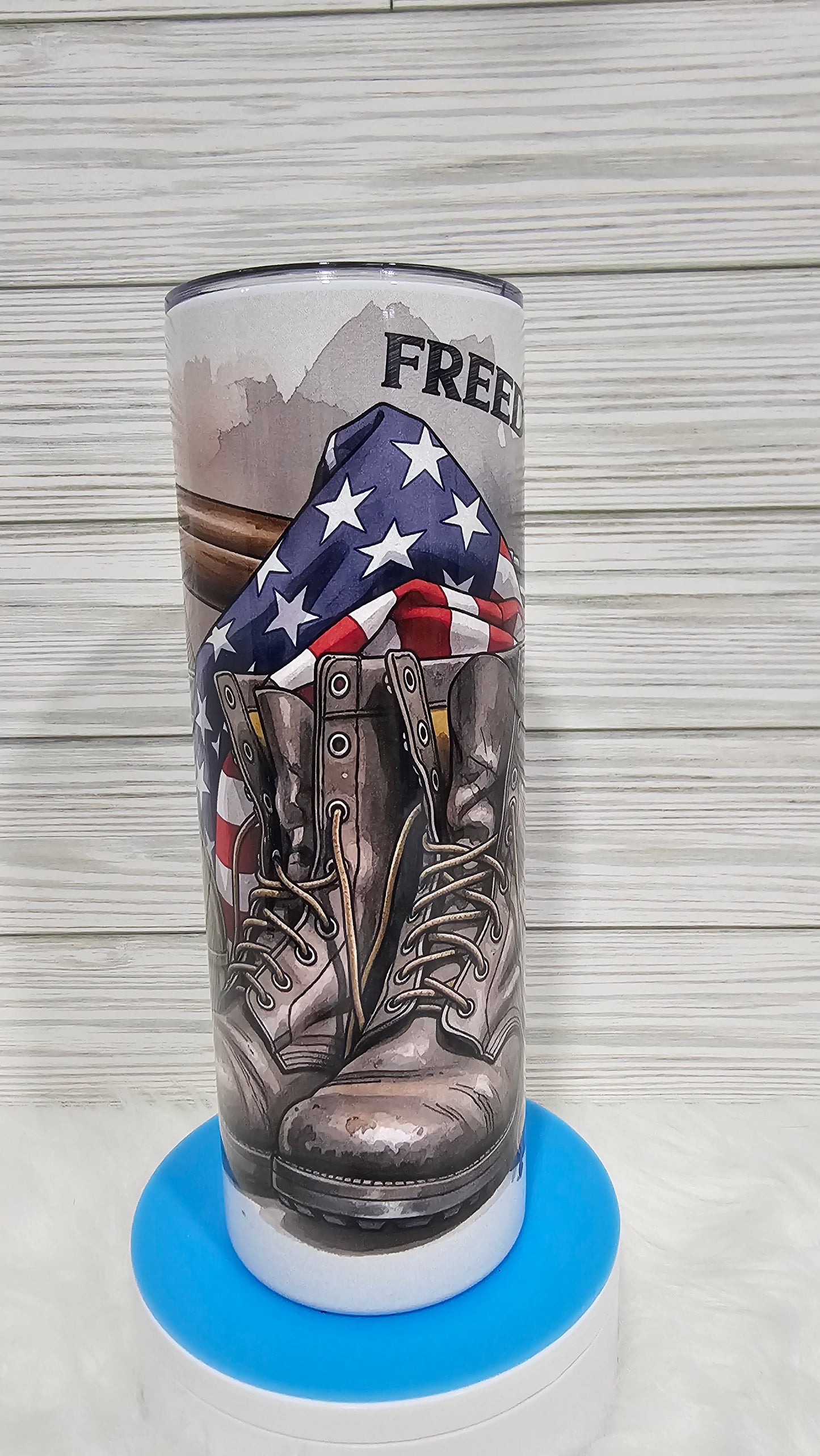 20oz Skinny Freedom Ain't Free Sublimation Tumbler