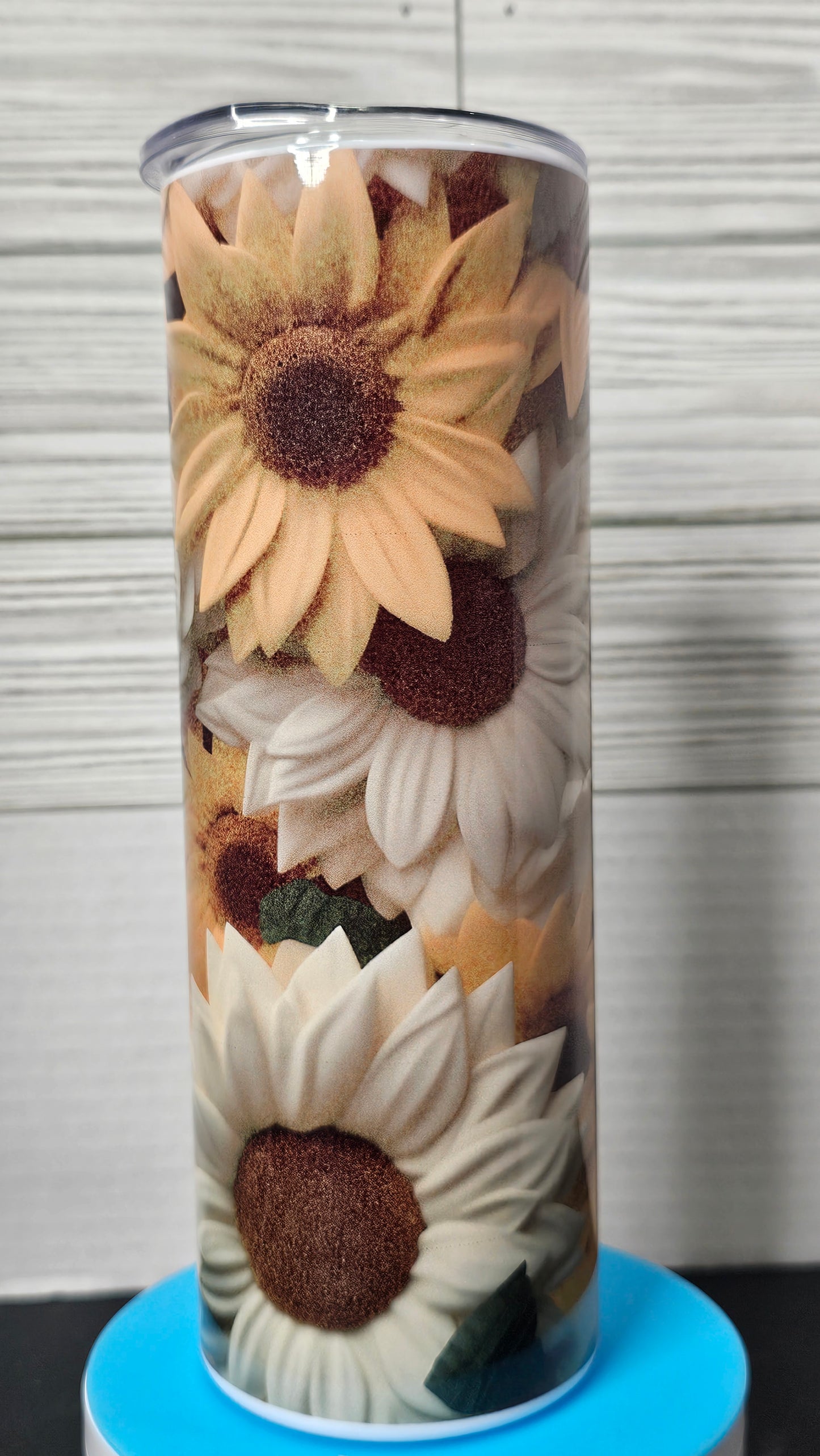 20oz Skinny Sublimation 3D Floral Tumbler