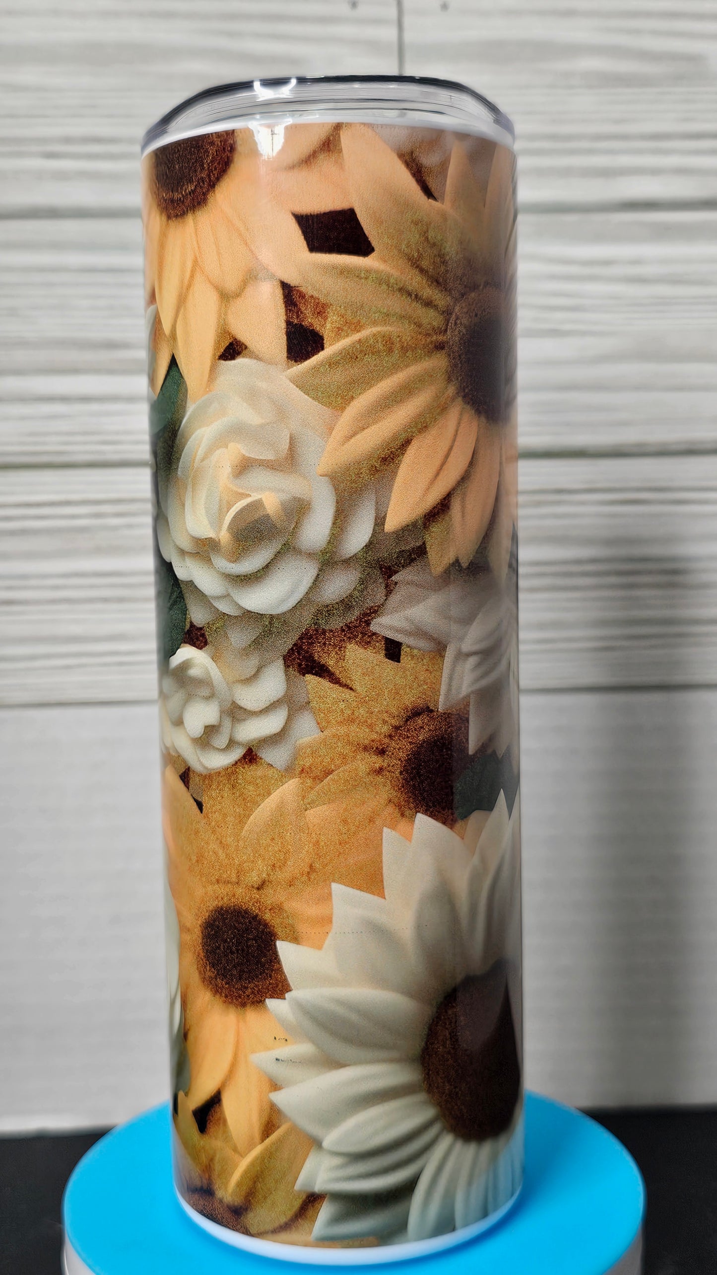 20oz Skinny Sublimation 3D Floral Tumbler