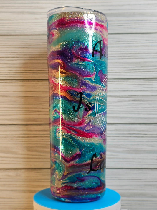 30oz Skinny Ink Swirl Astrology Epoxy Tumbler