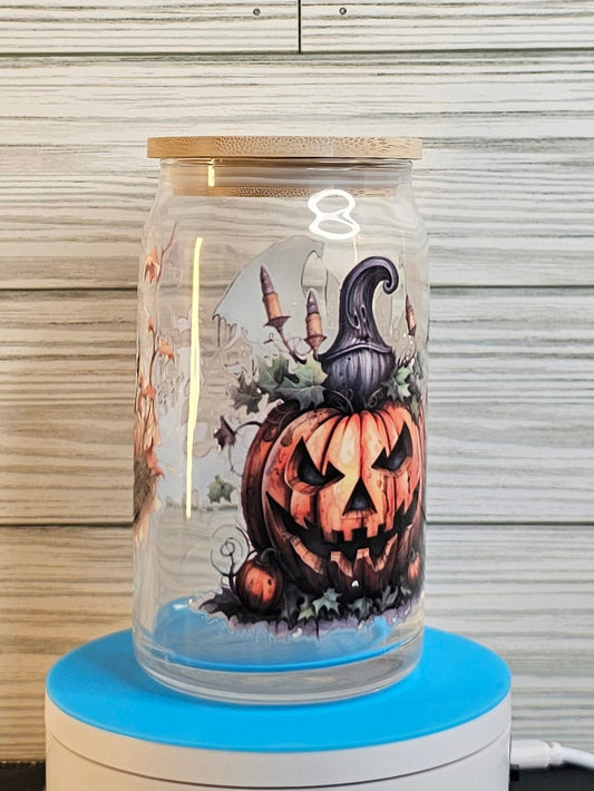 16oz Glass Can Halloween UVDTF