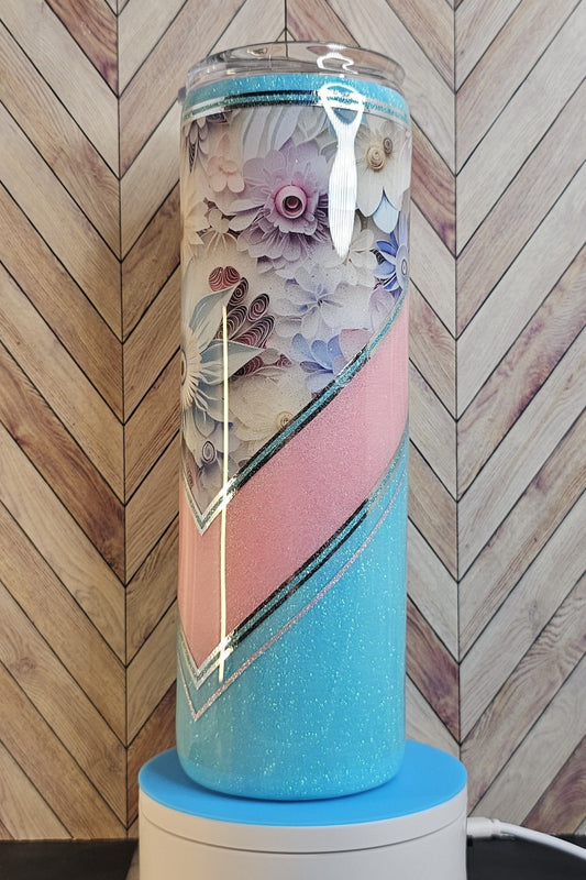 30oz Floral Double V-split Epoxy Tumbler