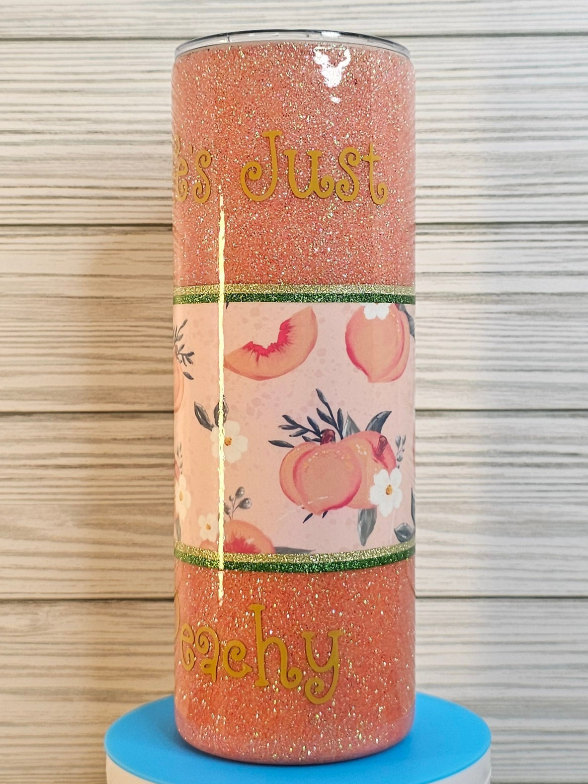 20oz Skinny Life's Just Peachy Glitter Epoxy Tumbler