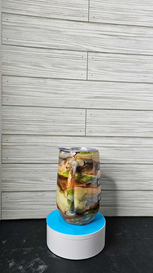 16oz Stemmy Camouflage Ink Swirl Life Would Be Boring Epoxy Tumbler