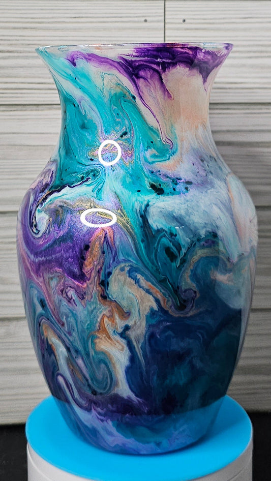 Medium Epoxy Vase Ink Swirl Purple/Pink/Blue