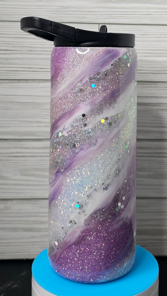 20oz Duo Skinny Milky Way White/Purple/Pink Epoxy Tumbler