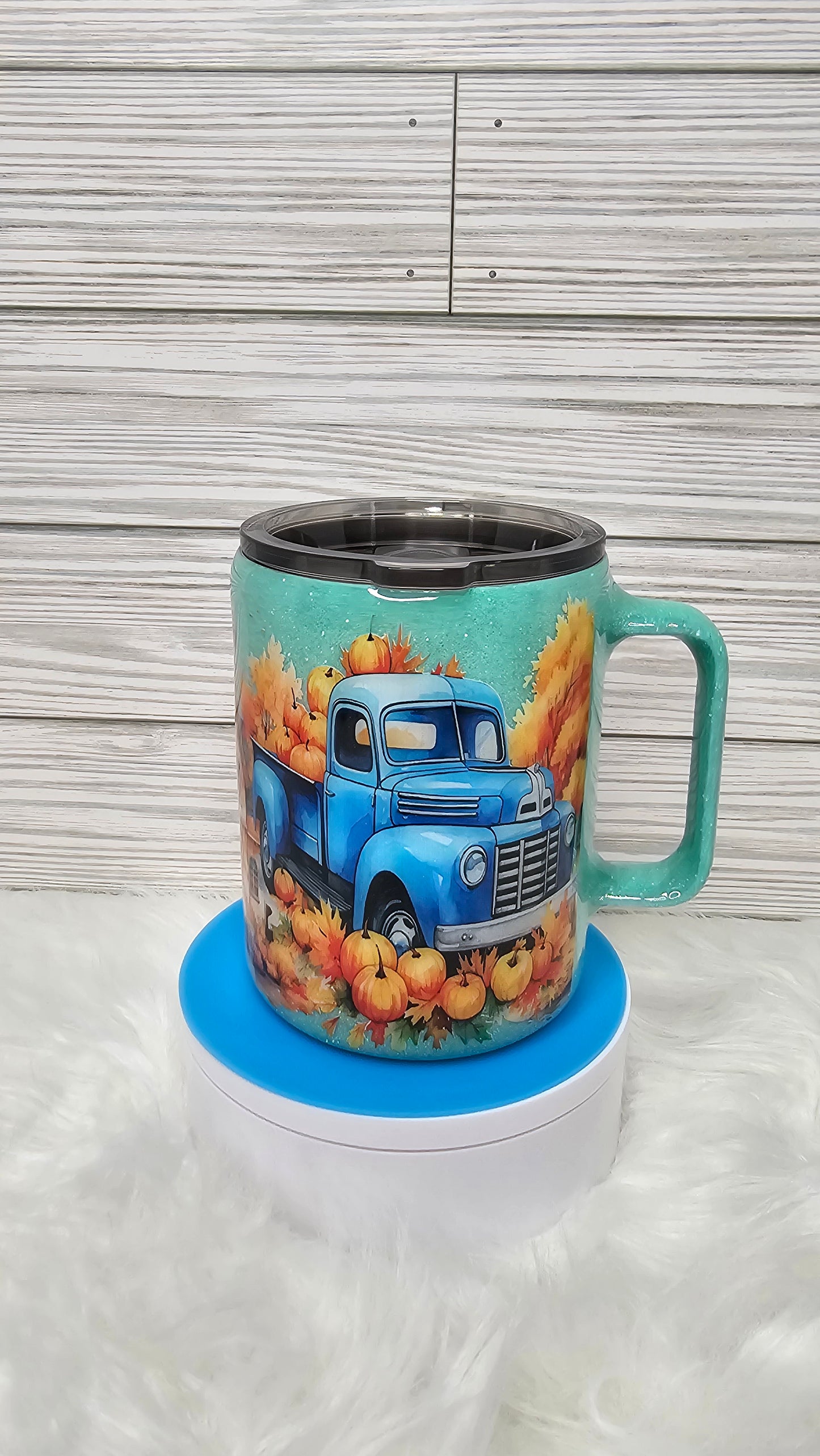 10oz Coffee Mint Glitter Fall Farm Epoxy Tumbler