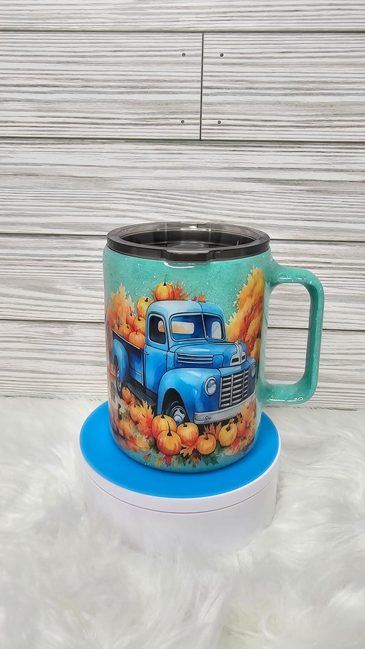 10oz Coffee Mint Glitter Fall Farm Epoxy Tumbler