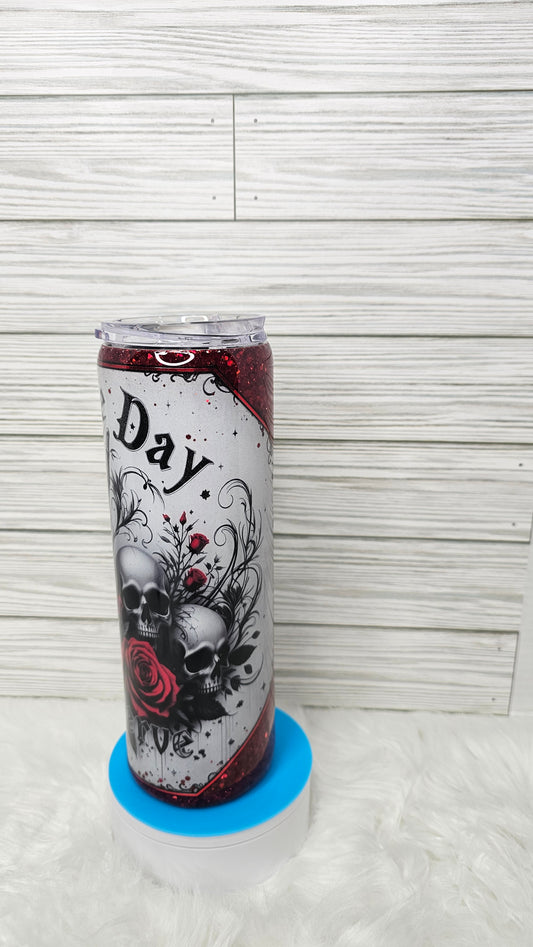 30oz Skinny Red Glitter Day You Deserve Epoxy Tumbler