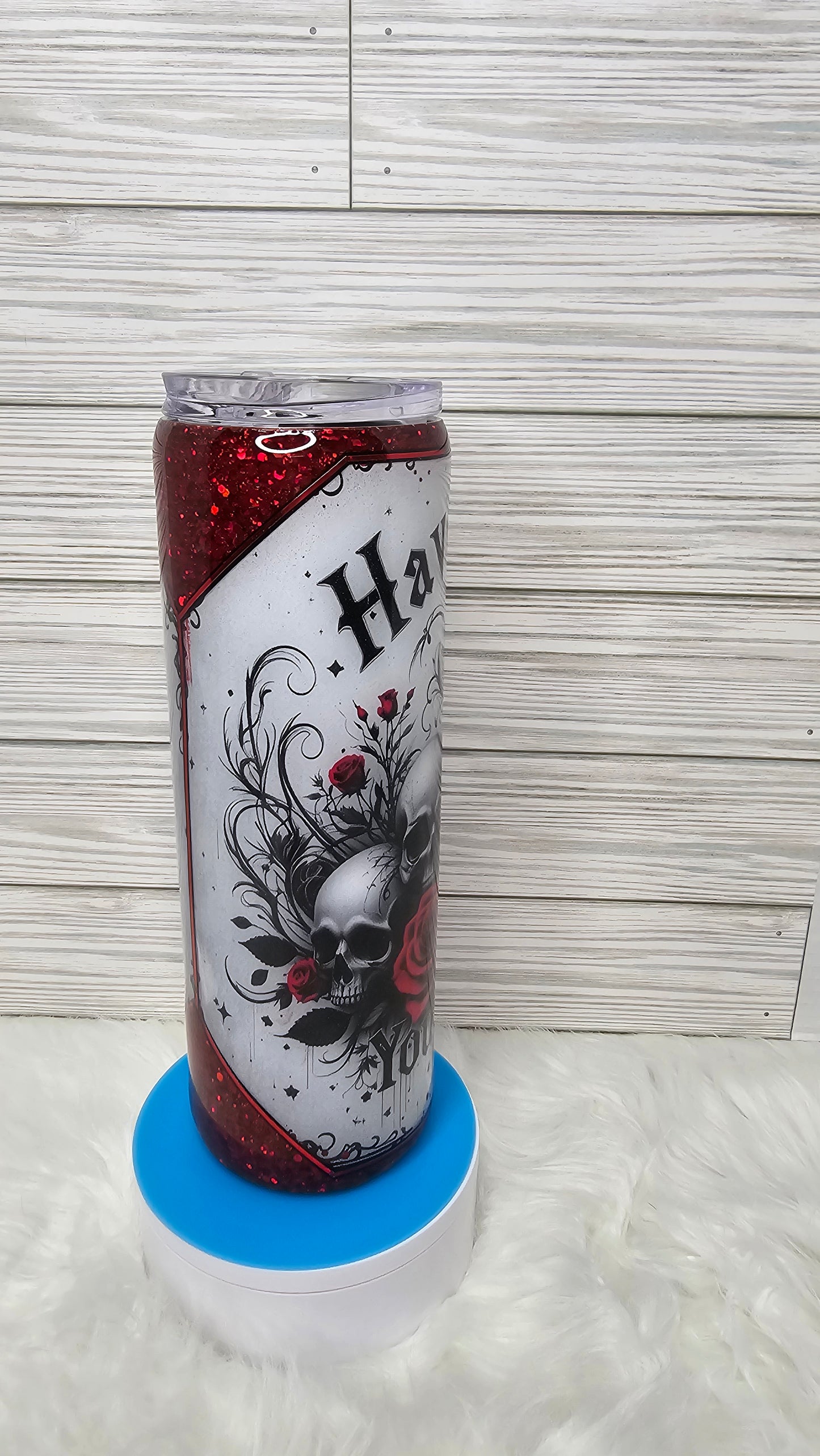 30oz Skinny Red Glitter Day You Deserve Epoxy Tumbler