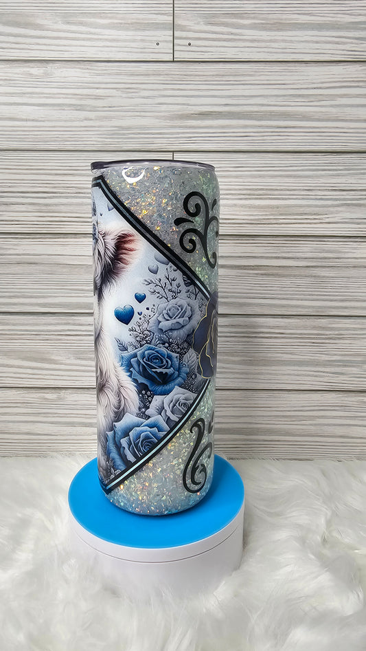 20 oz Skinny Glitter Christmas Cow Epoxy Tumbler