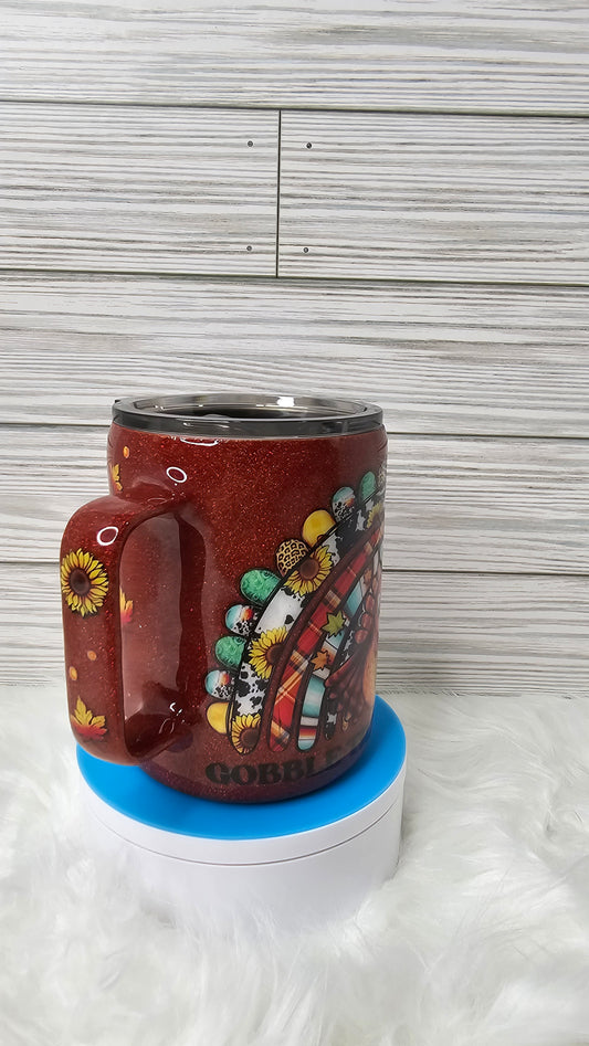 10oz Coffe Cup Gobble Till You Wobble Epoxy Tumbler