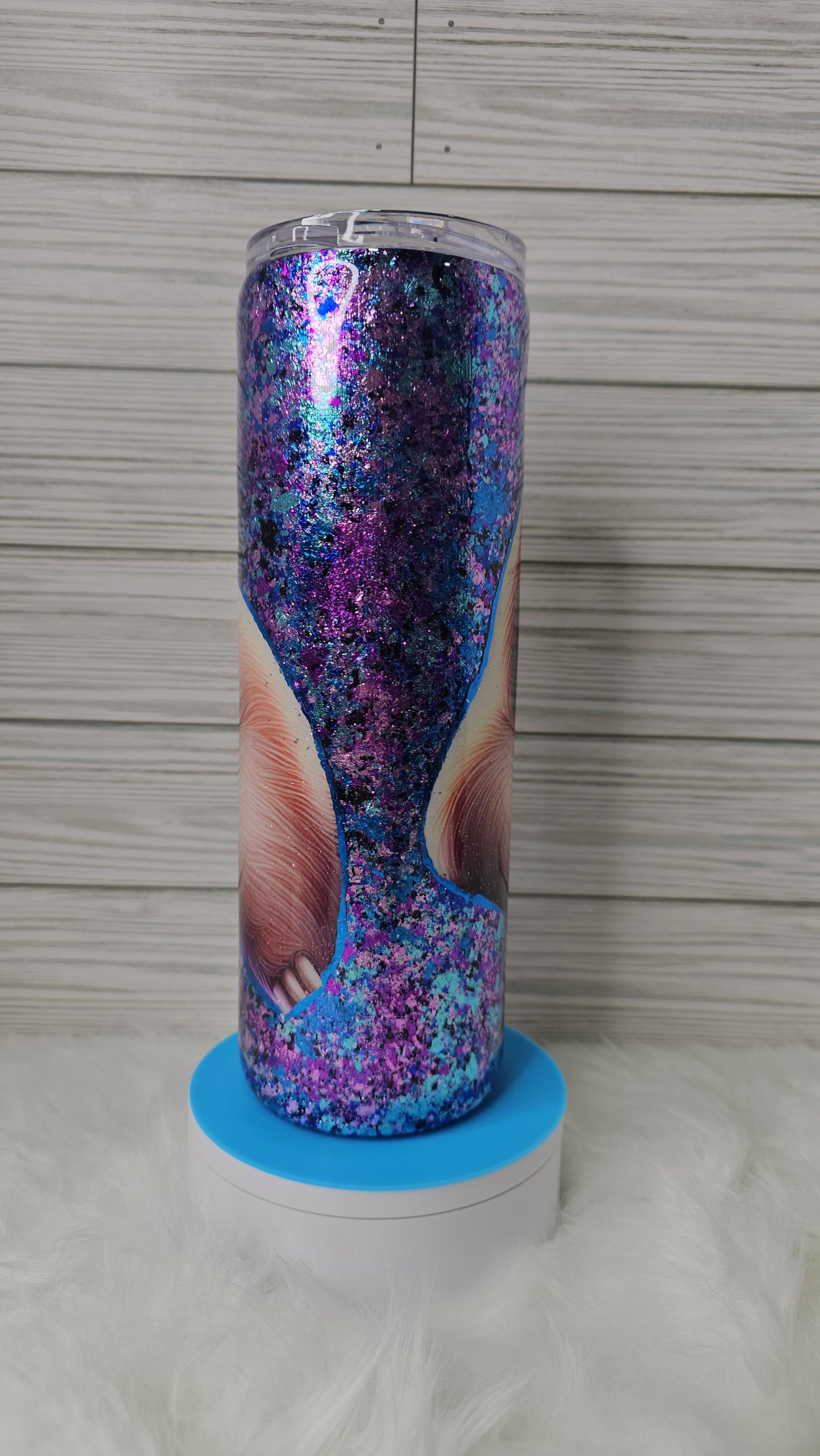 30oz Skinny Foil Flake Sloth Epoxy Tumbler