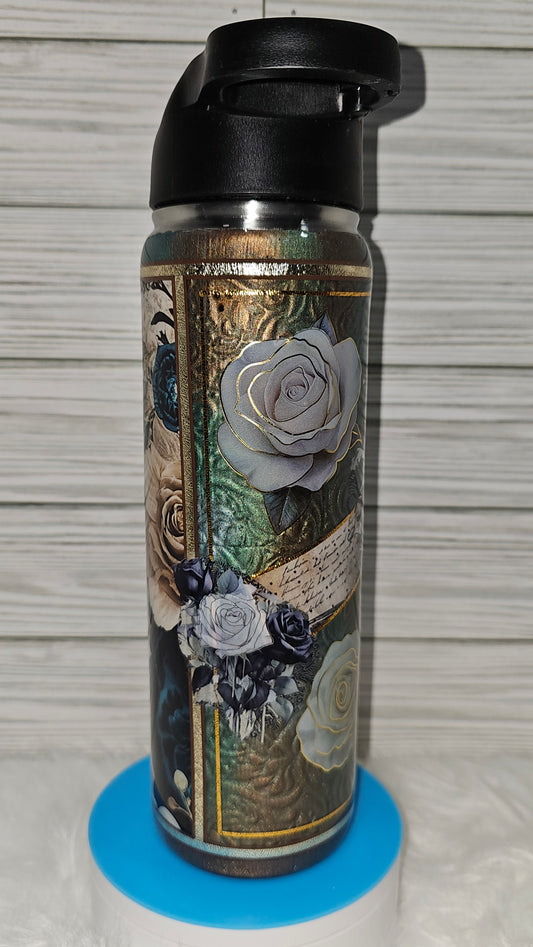 25oz Duo Hydro Mixed Media Floral/Writing/Micas Epoxy Tumbler