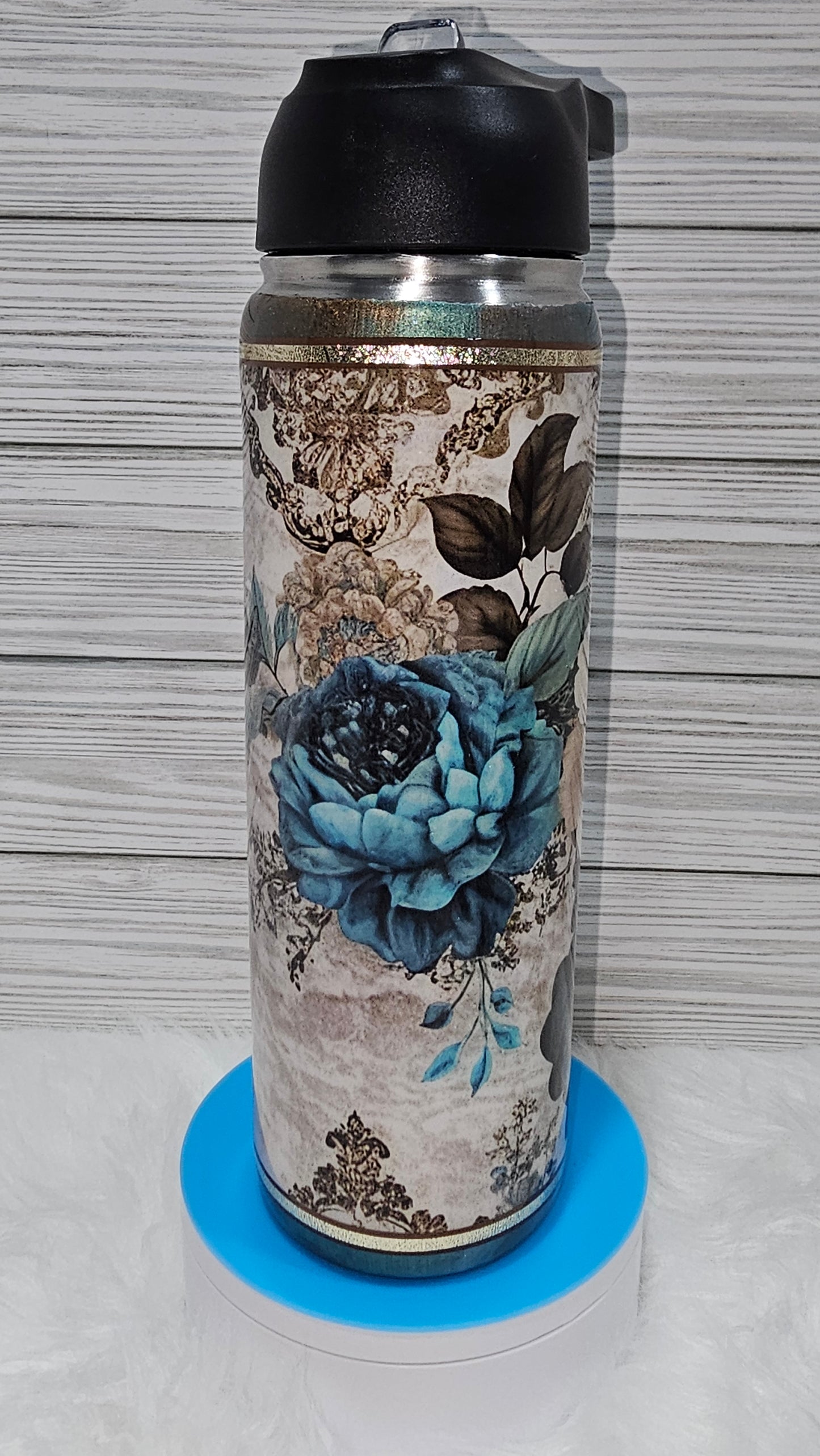 25oz Duo Hydro Mixed Media Floral/Writing/Micas Epoxy Tumbler