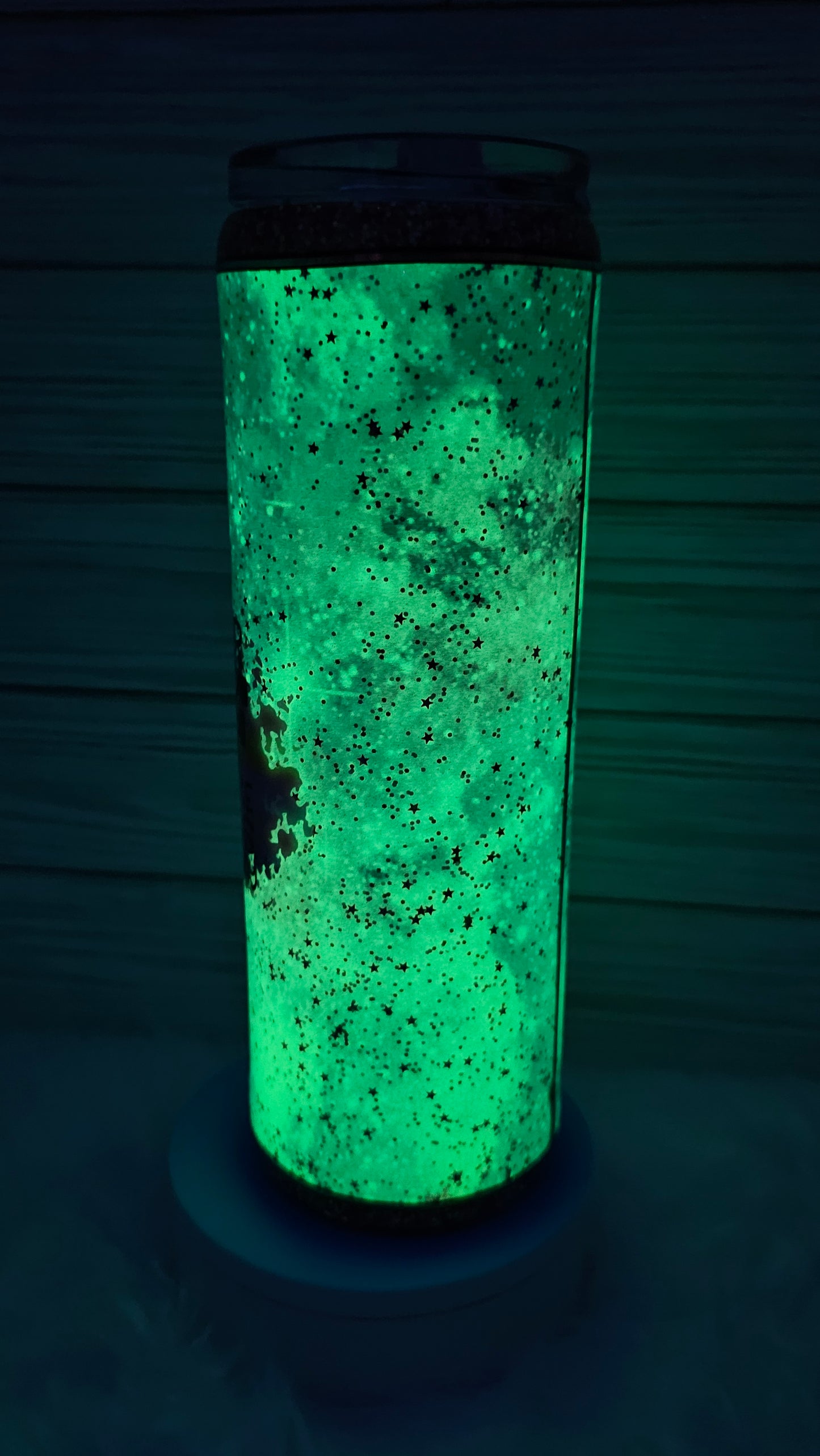 30oz Skinny Glow-in-the-Dark with Glitter I Whisper WTF Epoxy Tumbler