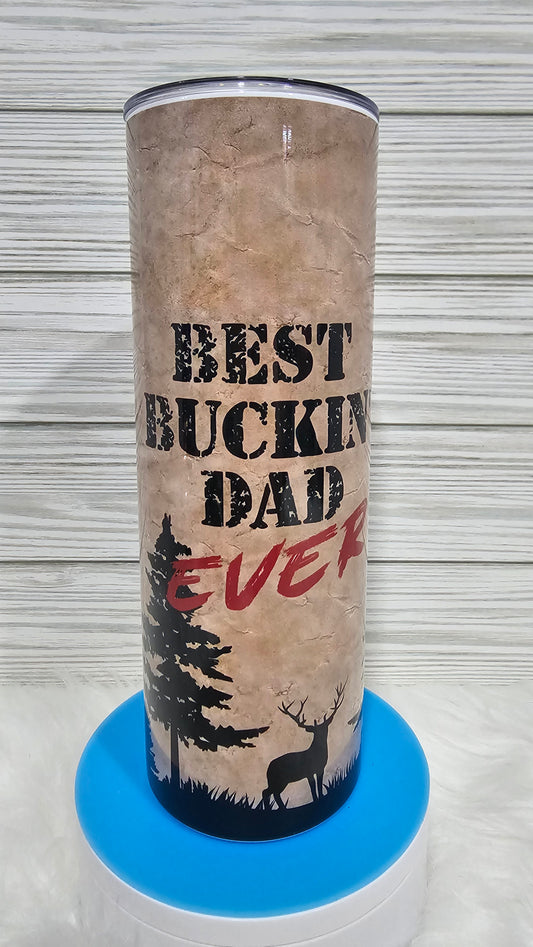 20oz Skinny Best Bucking Dad Ever Sublimation Tumbler