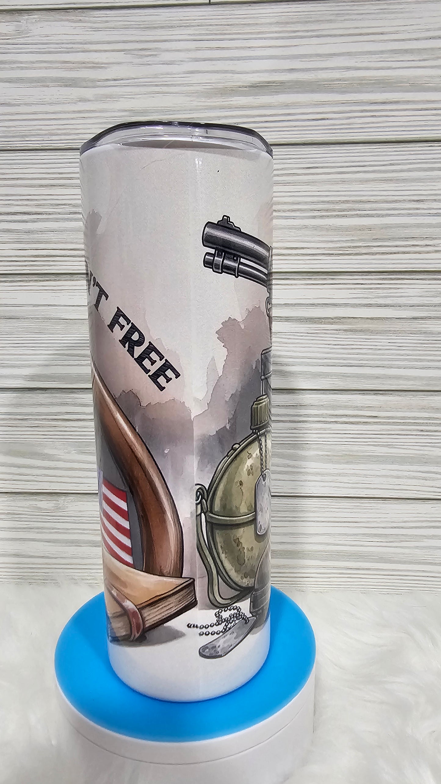 20oz Skinny Freedom Ain't Free Sublimation Tumbler