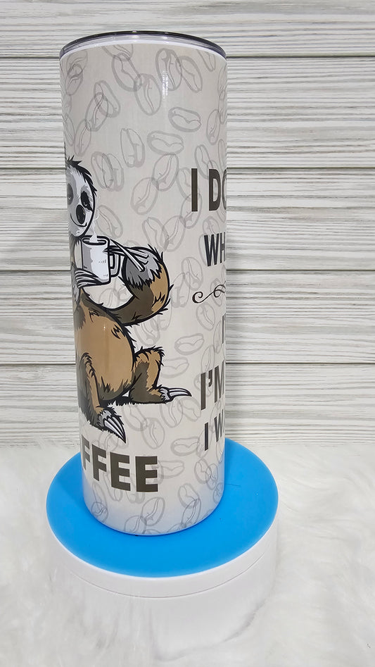 20oz Skinny Sloth Sloffee Sublimation Tumbler